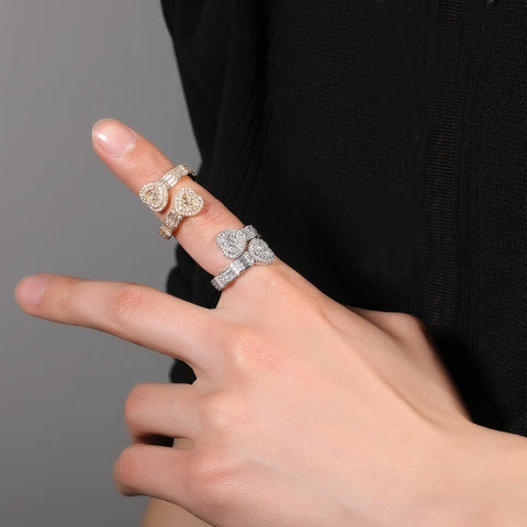 Baguette Heart Wrap Around Ring