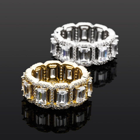 Halo Baguette Eternity Ring