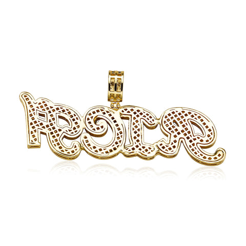 Diamond Baguette Cursive Custom Name Pendant Necklace