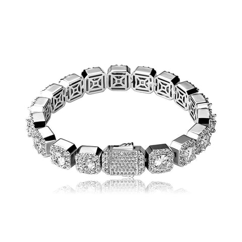 10mm Diamond Cluster Tennis Bracelet