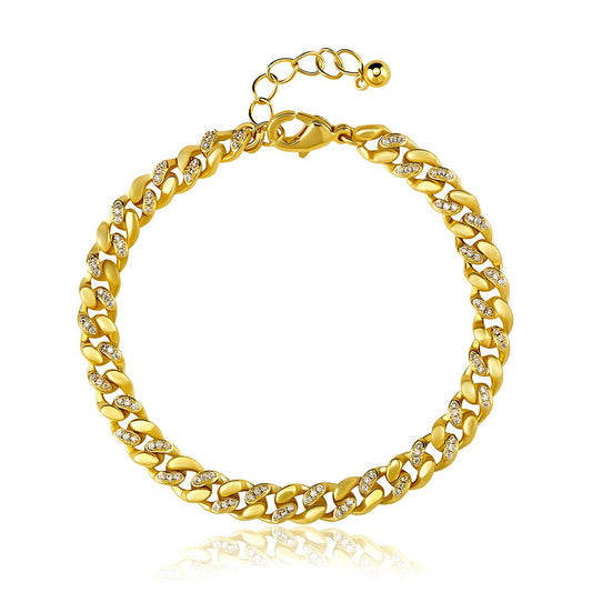 6mm Diamond Ping Pong Cuban Link Bracelet