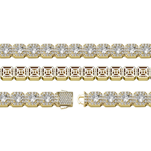 10mm Diamond Cluster Tennis Bracelet