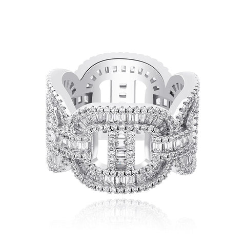 Diamond Baguette Mariner Link Ring