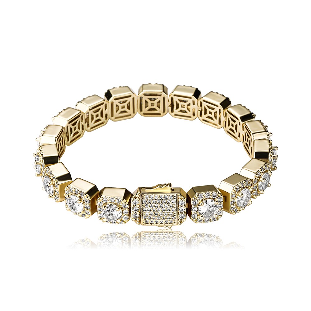 10mm Diamond Cluster Tennis Bracelet