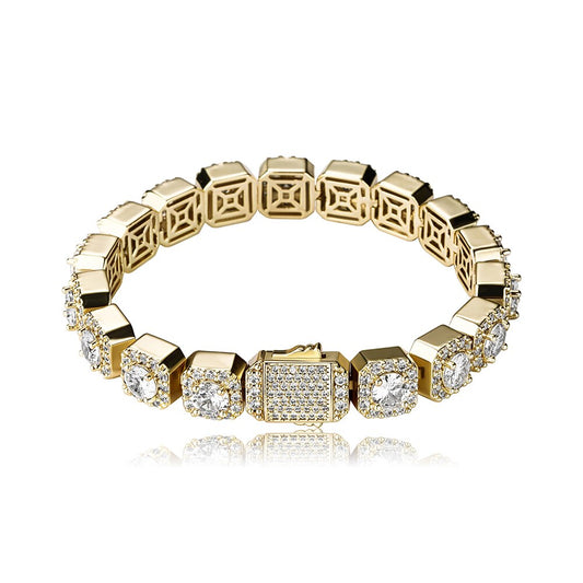 10mm Diamond Cluster Tennis Bracelet