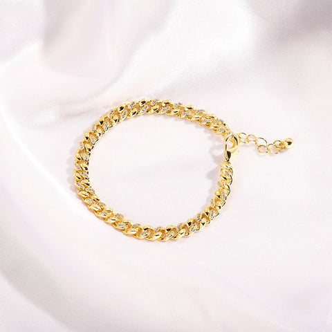 6mm Diamond Ping Pong Cuban Link Bracelet