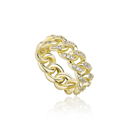 4mm Pavé Cuban Link Eternity Ring