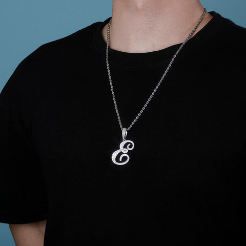 Jumbo Custom Cursive Letter Pendant Chain