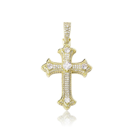 Pavé Diamond Cross Pendant Chain