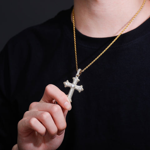 Pavé Diamond Cross Pendant Chain