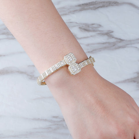 5mm Diamond Baguette Wrap Bracelet