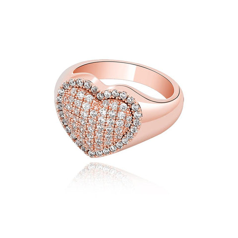 Diamond Pavé Heart Ring