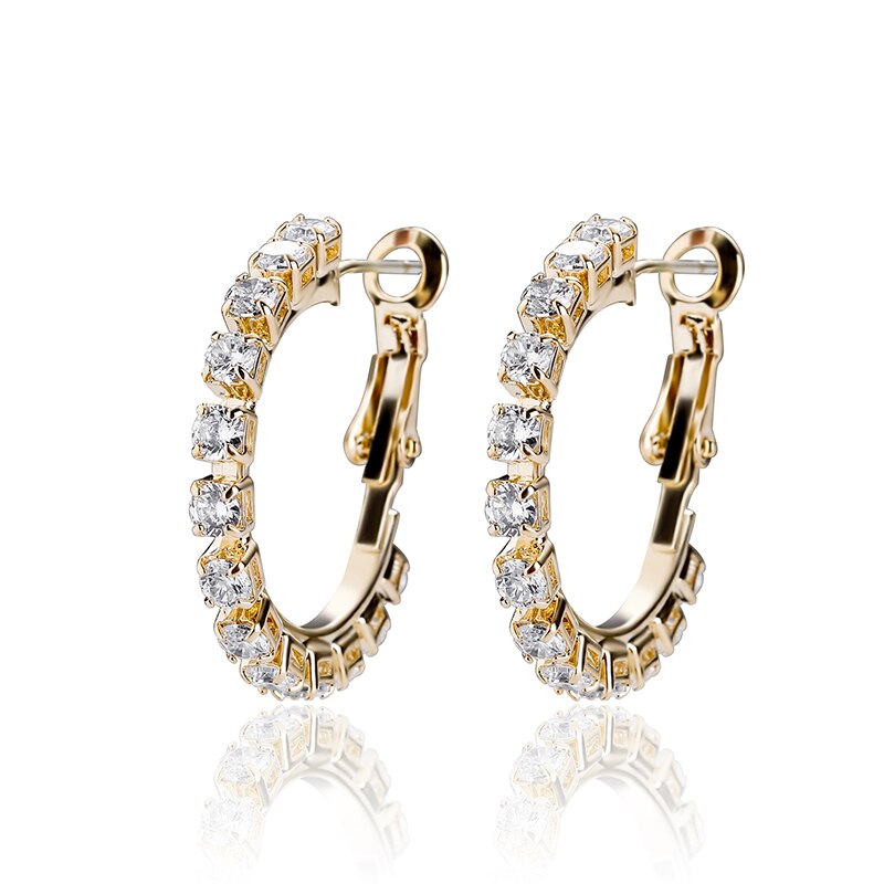 Classic Diamond Hoop Earrings