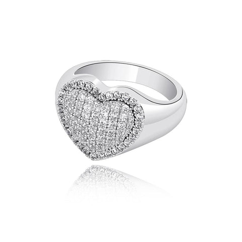 Diamond Pavé Heart Ring