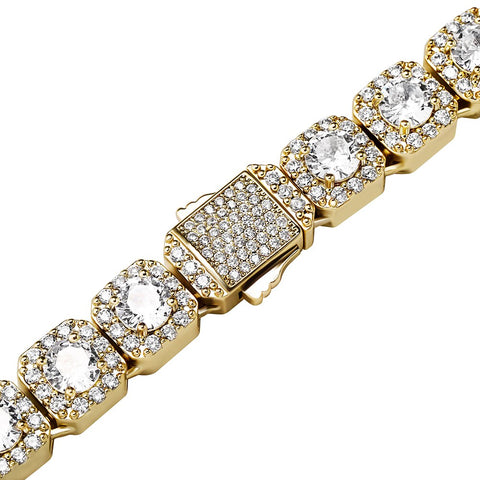 10mm Diamond Cluster Tennis Bracelet