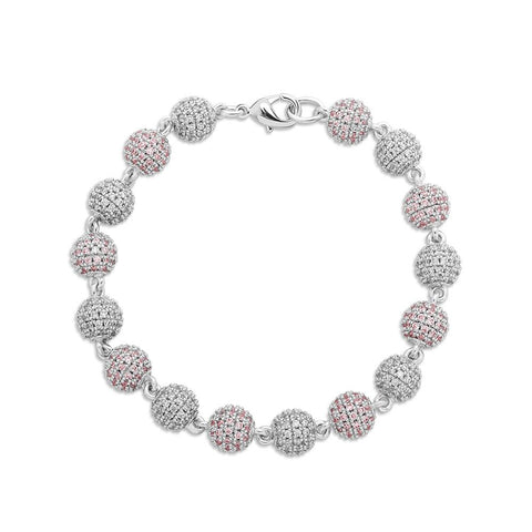 8mm Diamond Ball Link Bracelet