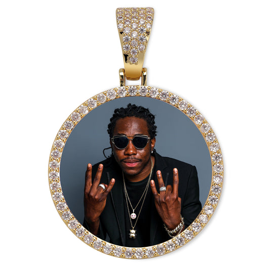 Custom Round Photo Pendant Chain