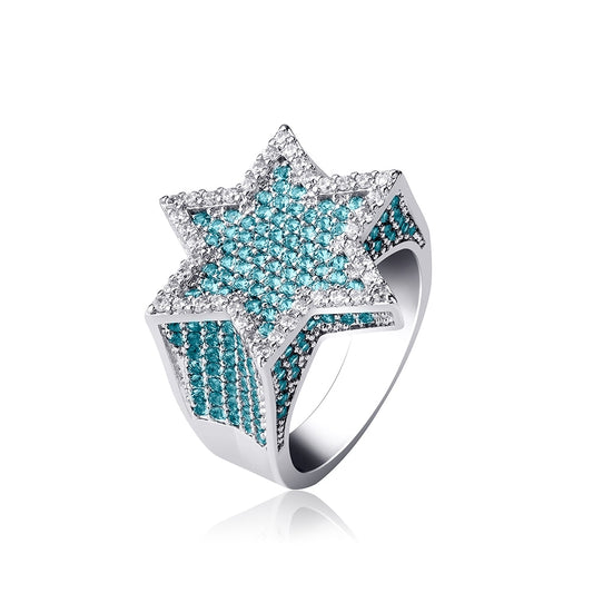 Diamond Six Point Star Ring