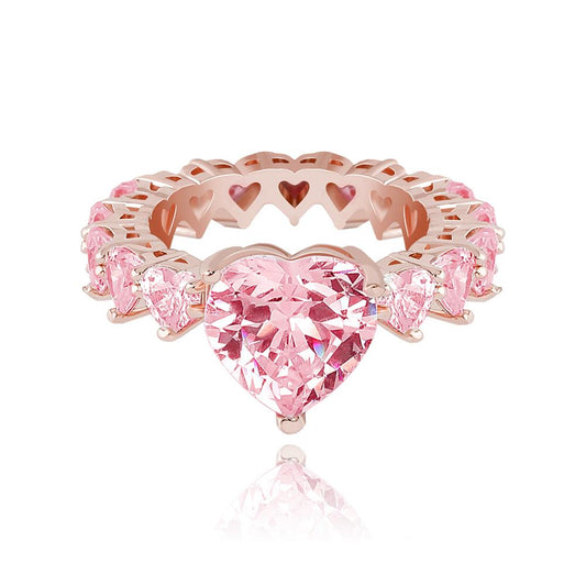 Diamond Heart Band Cocktail Ring