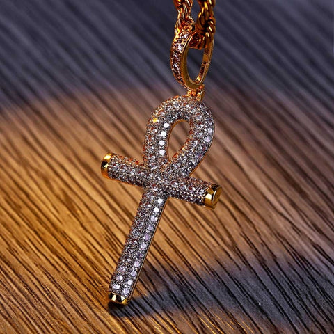 Diamond Pavé Ankh Pendant Chain