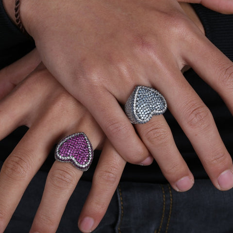 Two-Tone Diamond Heart Ring