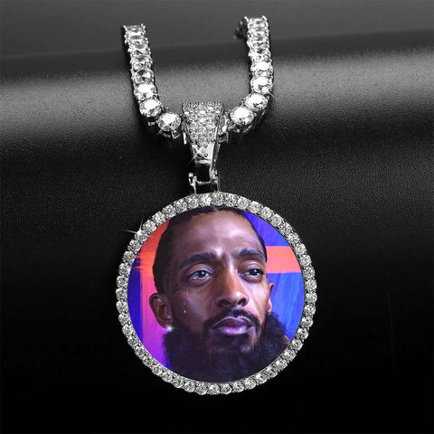 Custom Round Photo Pendant Chain