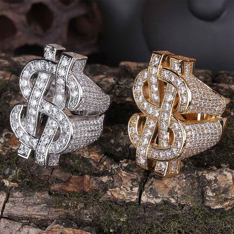 Diamond Dollar Sign Ring