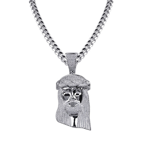 Diamond Jesus Piece Pendant Chain