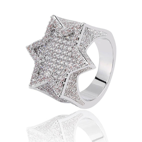 Diamond Six Point Star Ring