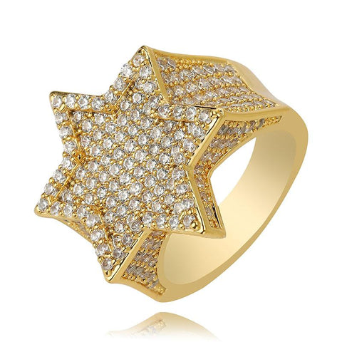 Diamond Six Point Star Ring