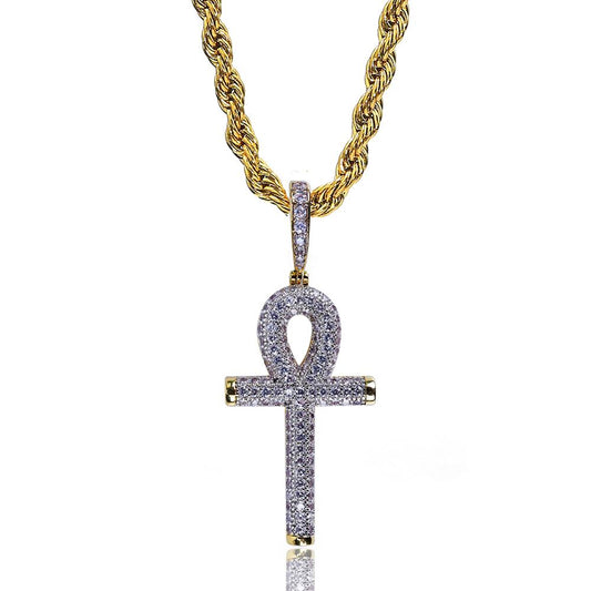 Diamond Pavé Ankh Pendant Chain