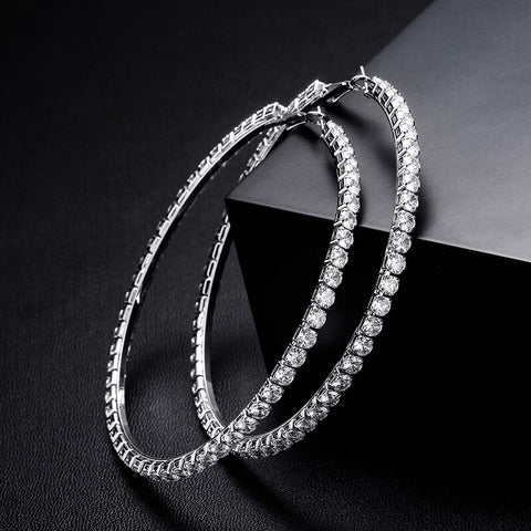 Classic Diamond Hoop Earrings