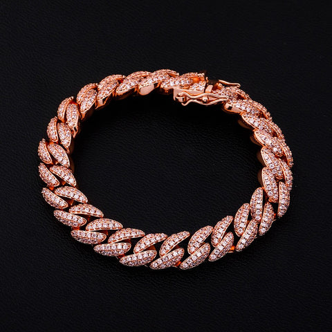 9mm Multicolor Diamond Cuban Link Bracelet