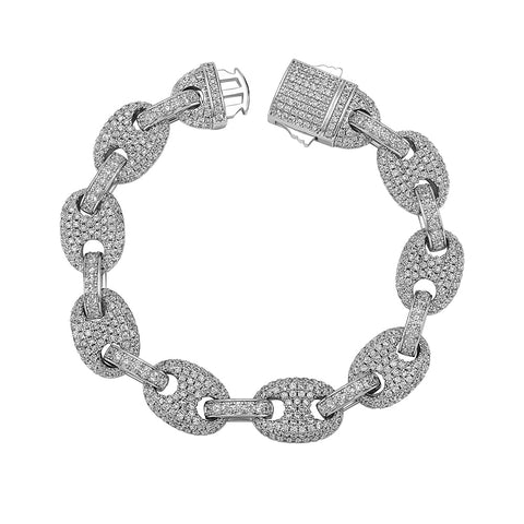 12mm Diamond Round Mariner Link Bracelet