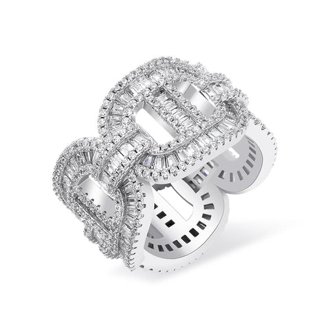 Diamond Baguette Mariner Link Ring