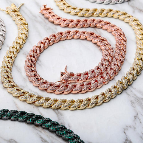 9mm Multicolor Cuban Link Chain