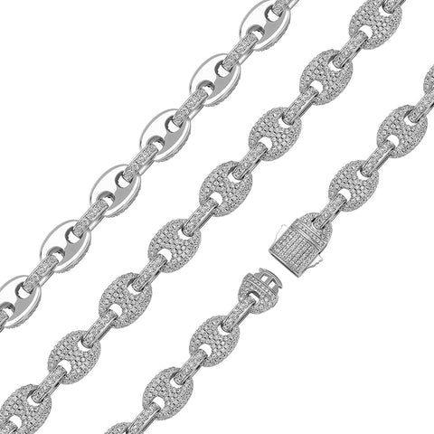 12mm Diamond Round Mariner Link Bracelet