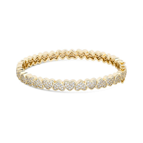 7mm Diamond Connected Hearts Bracelet