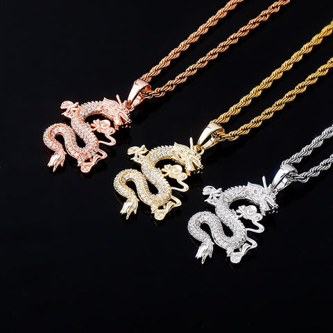 Diamond Dragon Pendant Chain