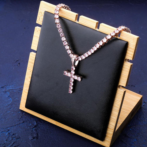 Diamond Micro Cross Pendant Chain