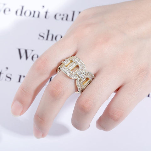 Diamond Baguette Mariner Link Ring