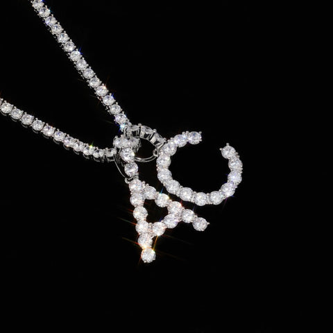 Crystal Initial Pendant Necklace