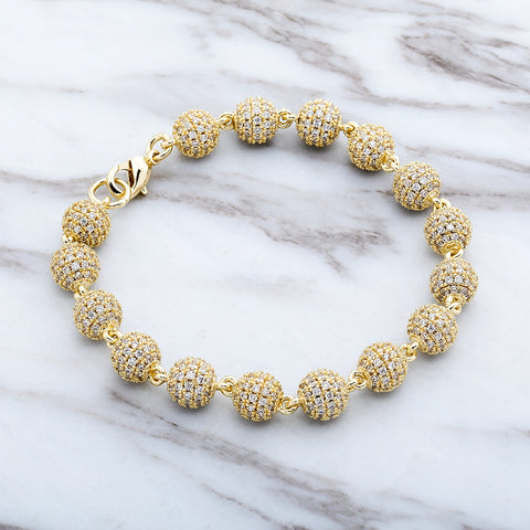 8mm Diamond Ball Link Bracelet