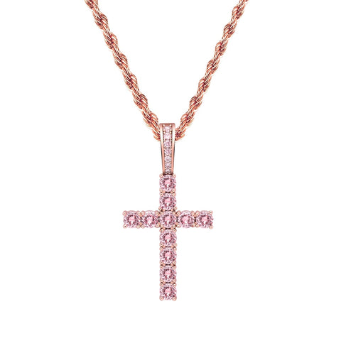 Diamond Micro Cross Pendant Chain