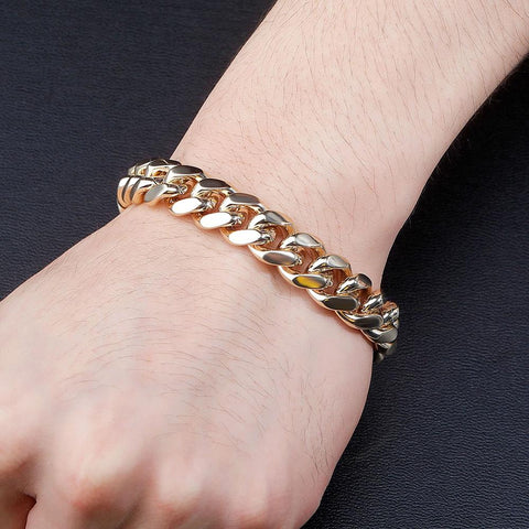 12mm Diamond Box Clasp Cuban Link Bracelet