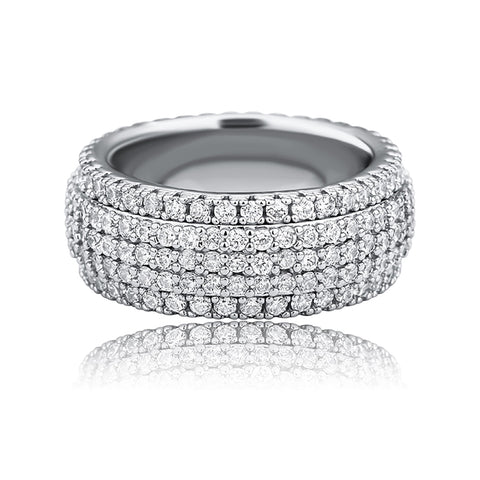 5 Row Pavé Eternity Band Ring