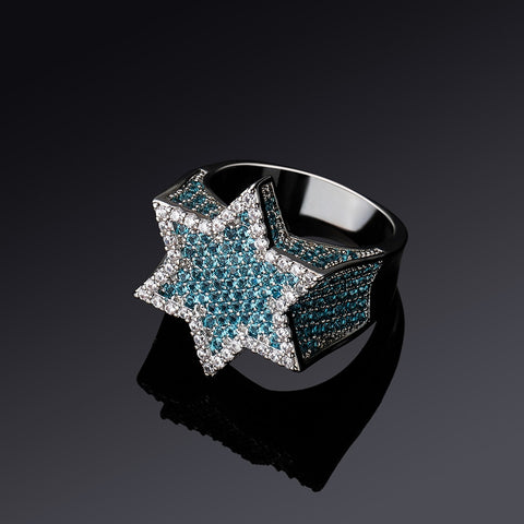 Diamond Six Point Star Ring