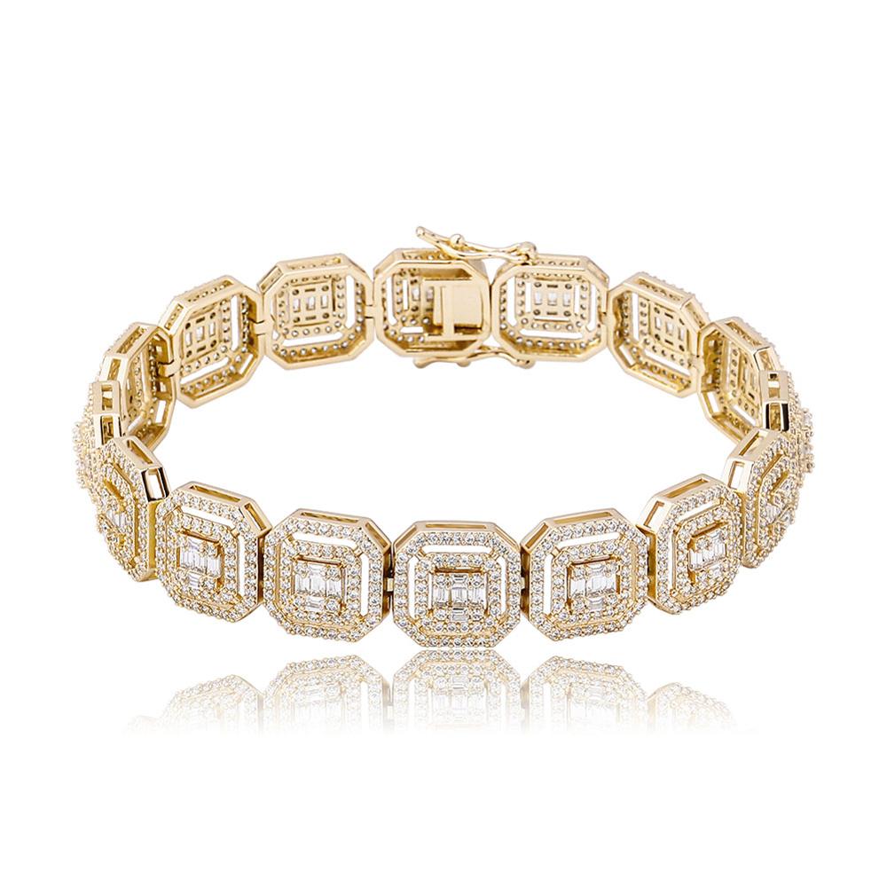 13mm Diamond Cluster Baguette Bracelet