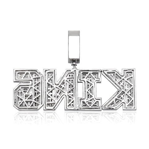 Custom Baguette Block Letter Name Necklace