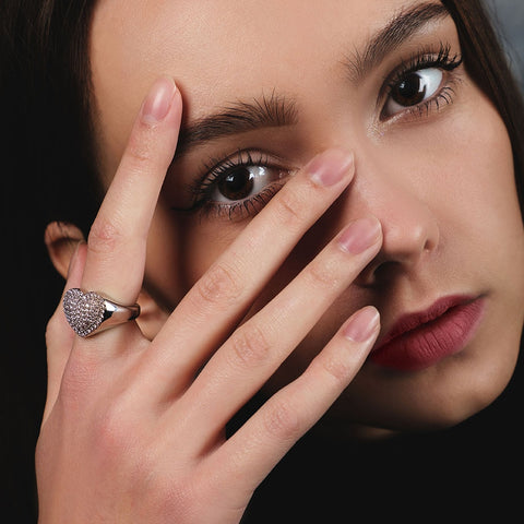 Diamond Pavé Heart Ring